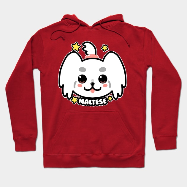 KAWAII Maltese Dog Face Hoodie by TechraNova